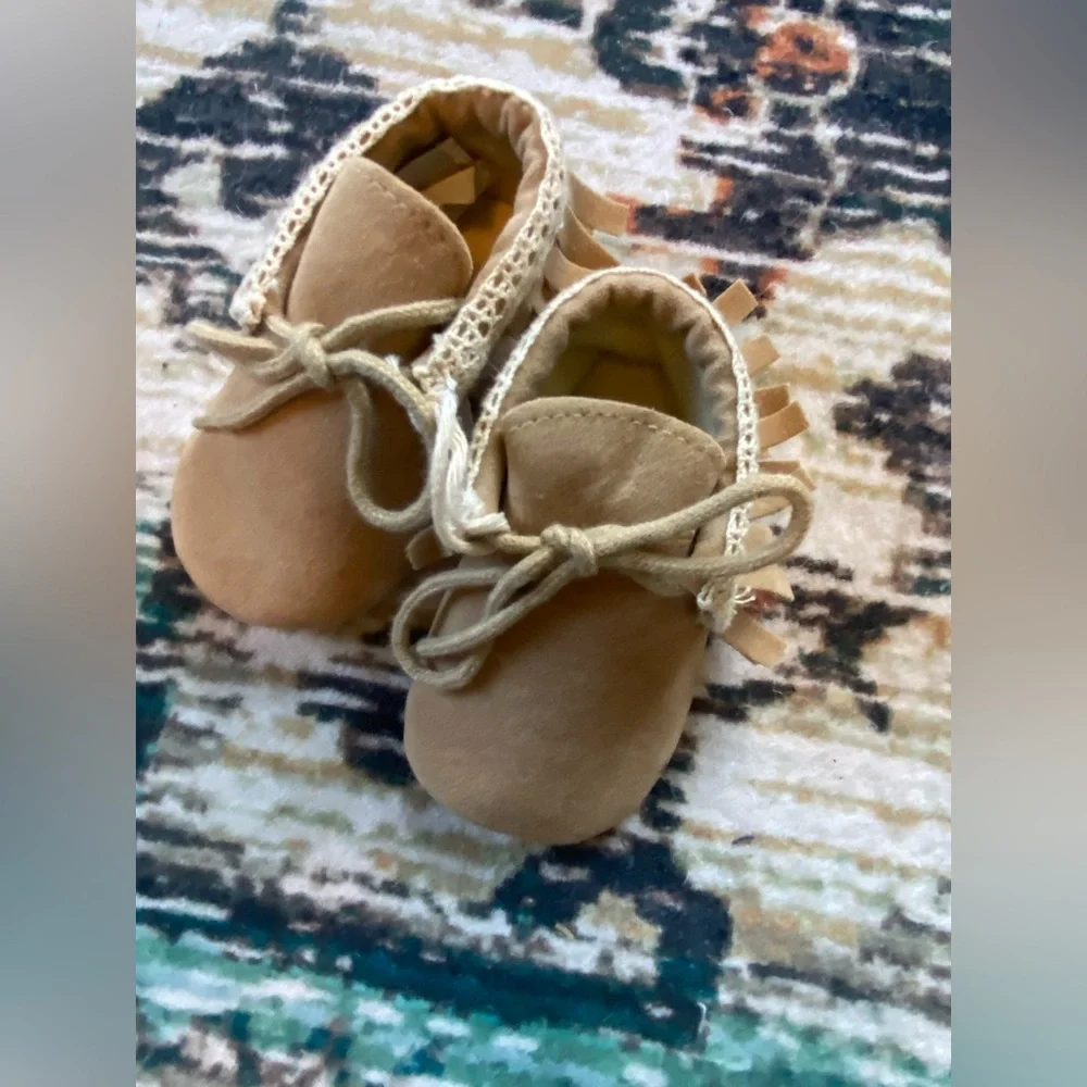 Tan Baby Moccasin Shoes